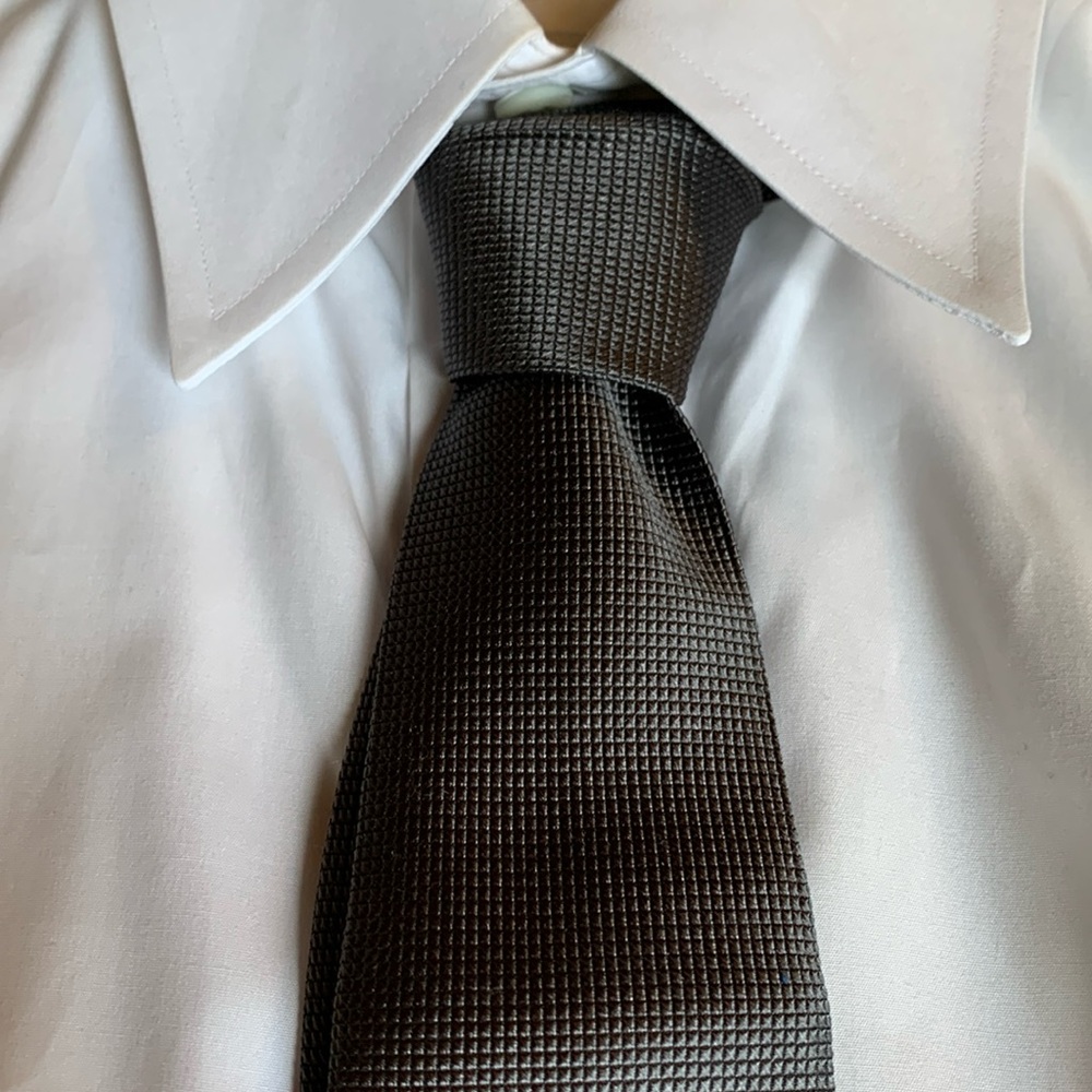 Anto Beverly Hills -grey square pattern tie